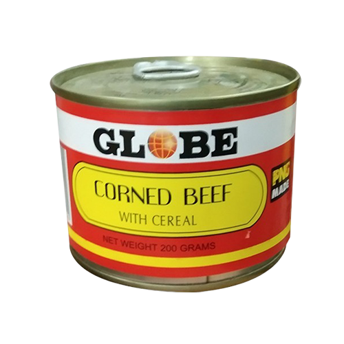GLOBE CORNED BEEF W/CEREAL-RED 48x200g