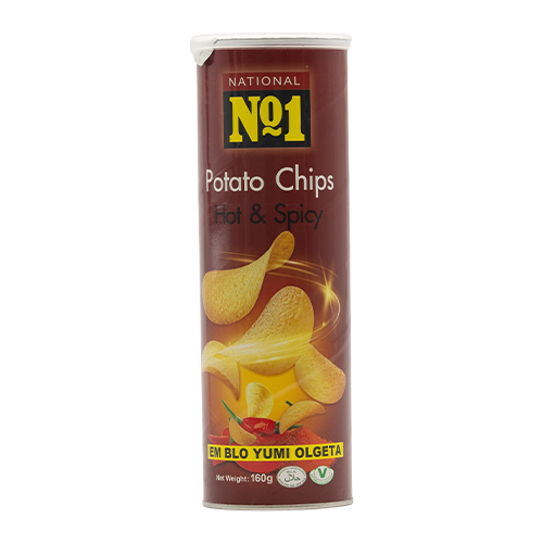 NATIONAL NO1 POTATO CHIPS – HOT & SPICY FLAVOUR 24X160g
