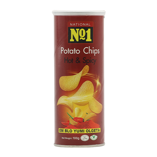 NATIONAL NO1 POTATO CHIPS – HOT & SPICY FLAVOUR 24X100g