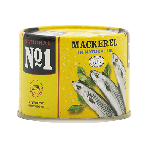 NATIONAL NO1 MACKEREL IN NATURAL OIL 24x200g